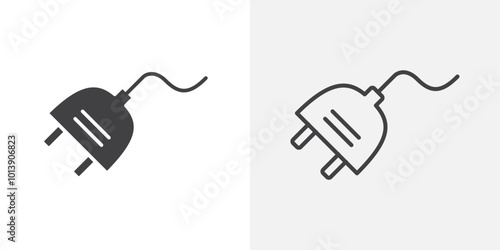Plug icon flat and simple set design