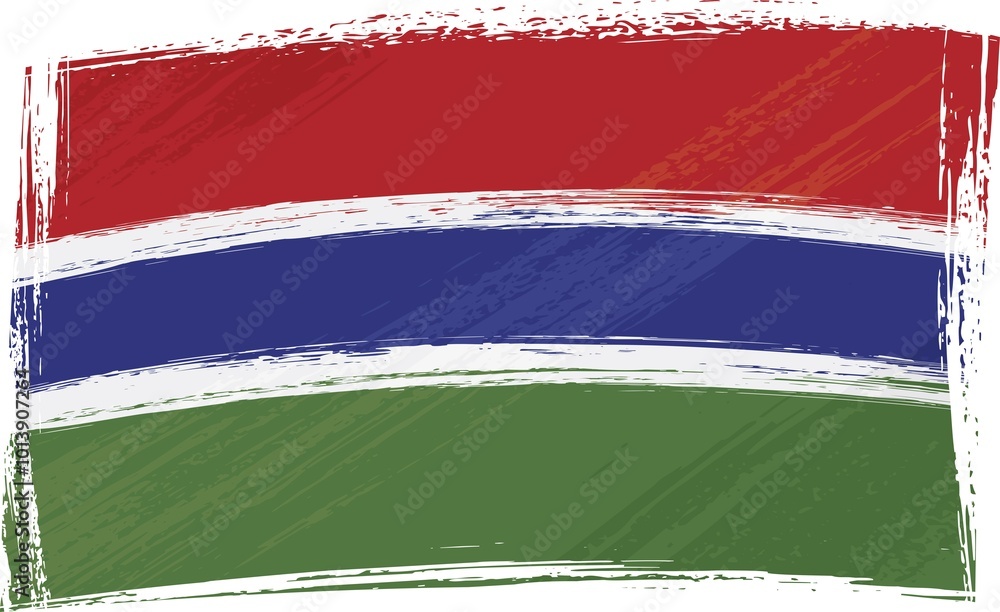 Gambia national flag created in grunge style Gambia national flag created in grunge style