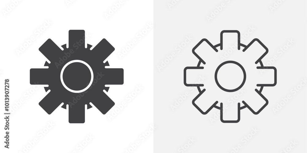 Settings icon flat and simple set design Settings icon flat and simple set design