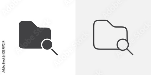 Search folder icon flat and simple set design