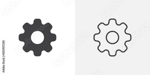 Settings icon flat and simple set design