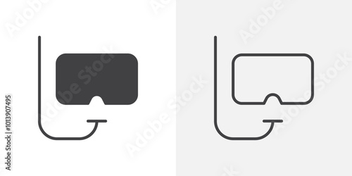 Snorking icon flat and simple set design