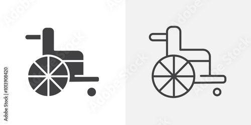 Wheel chair icon flat and simple set design