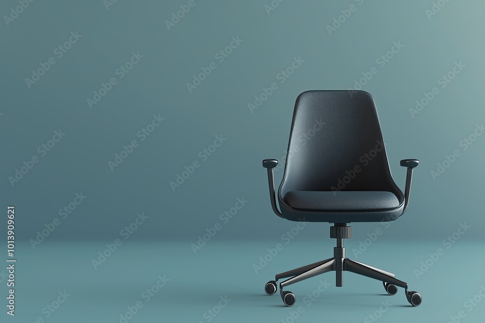 Searching for a new job opportunity. Office chair with blank search bar. Recruitment concept. 3D Render Searching for a new job opportunity. Office chair with blank search bar. Recruitment concept. 3D Render