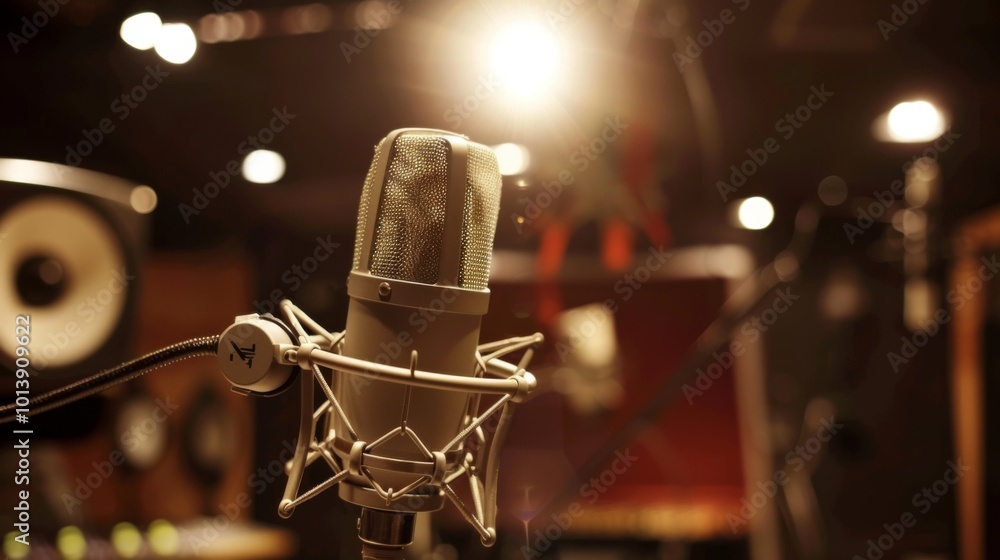 Sudio microphone close up illustratioin generated by ai Sudio microphone close up illustratioin generated by ai