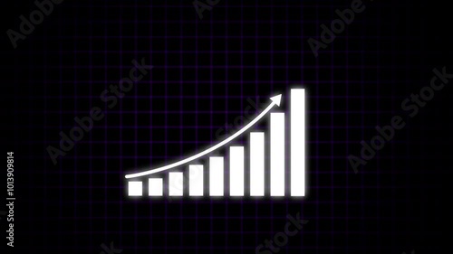 Business growth concept in graph chart showing marketing sales profit increasing to future target . growing business concept. Clean Hi-tech style technology chart with a