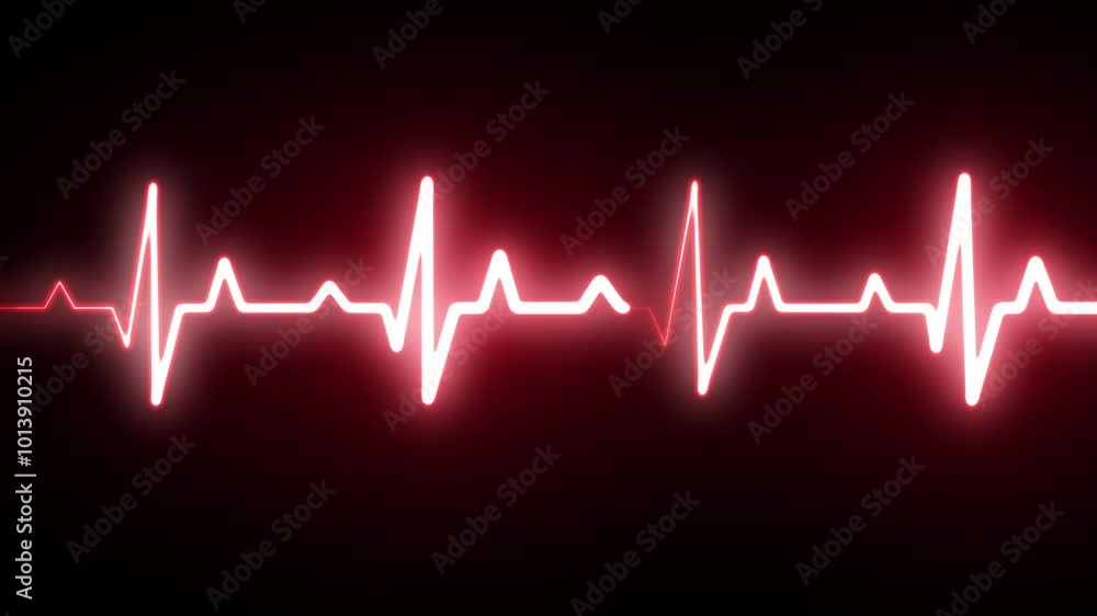 Glowing Heartbeat line icon animation. Electrocardiogram shows heart beat lines. Cardiogram, neon heart pulse animation. Glowing Heartbeat line icon animation. Electrocardiogram shows heart beat lines. Cardiogram, neon heart pulse animation.