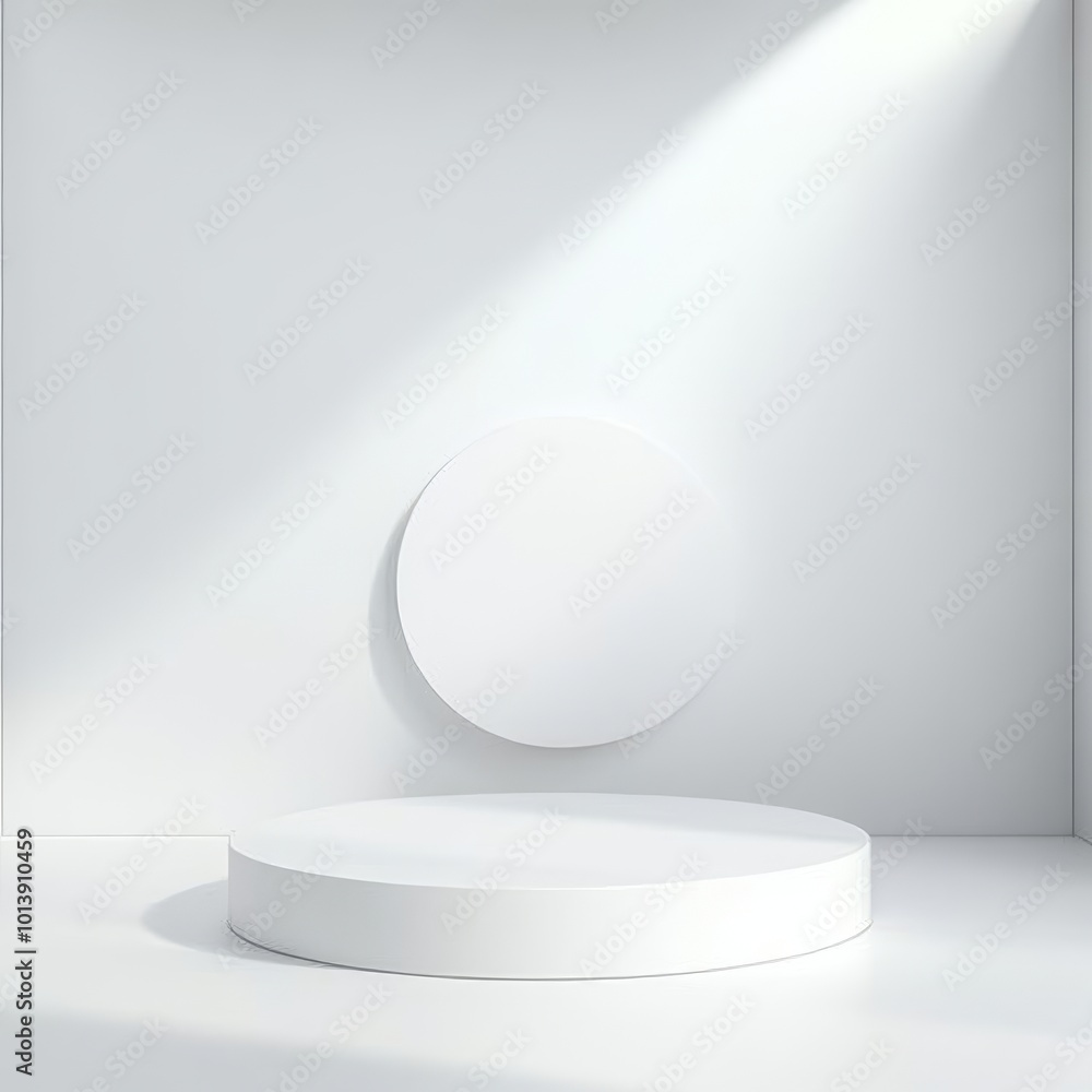 Abstract scene with white podium for mock up presentation. 3d render Abstract scene with white podium for mock up presentation. 3d render