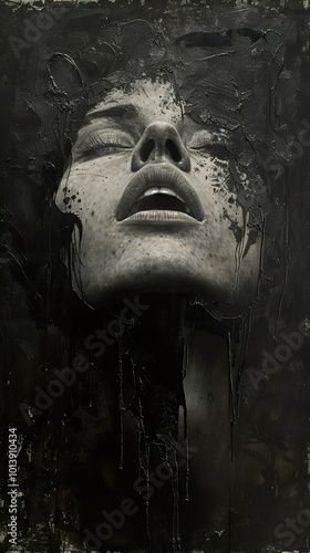 Abstract Portrait: A Study in Darkness and Emotion