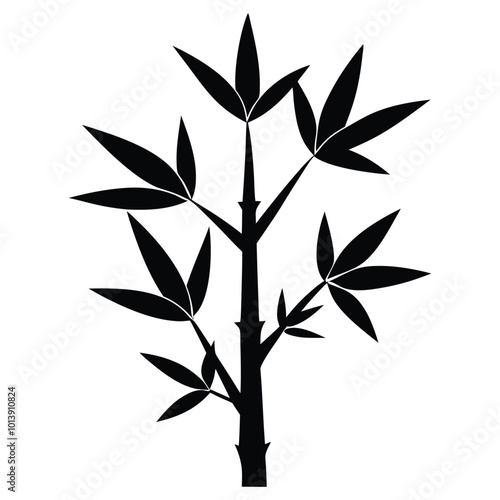 bamboo and leaves silhouette