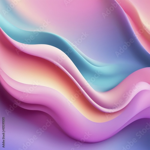 Abstract image with vibrant, colorful smooth waves and gradients in pink, blue, purple, and orange, AI generated