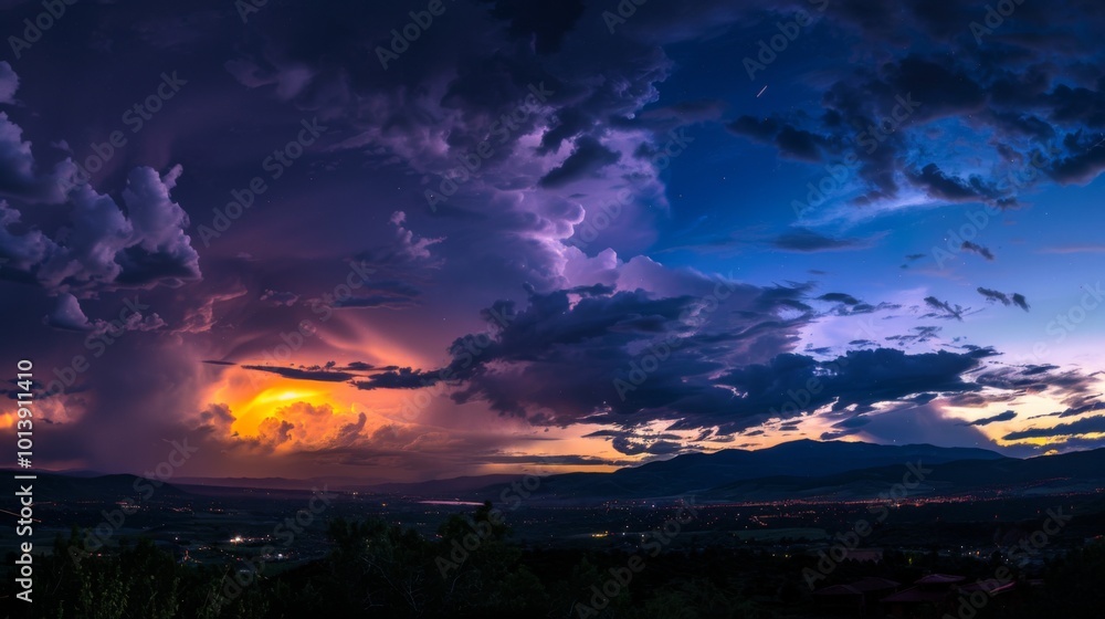 Storm sky clouds landscape illustration generated by ai Storm sky clouds landscape illustration generated by ai