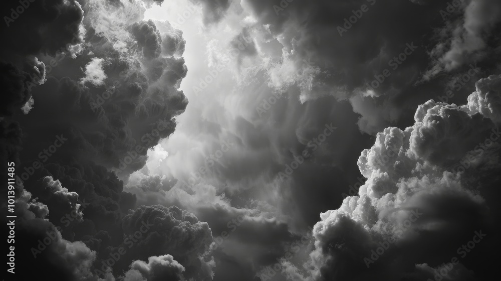 Fototapeta premium Storm sky clouds landscape illustration generated by ai