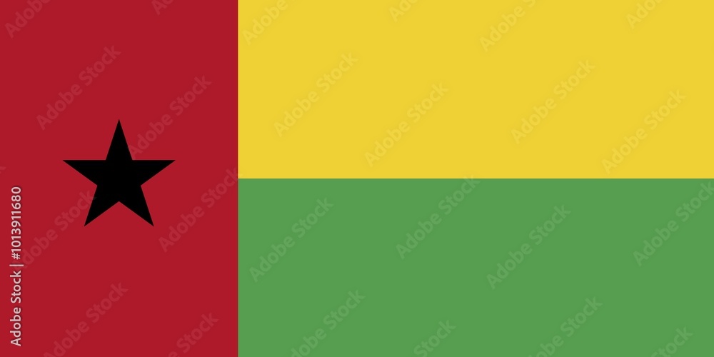 Flag of Guinea-Bissau, Vector illustration Flag of Guinea-Bissau, Vector illustration