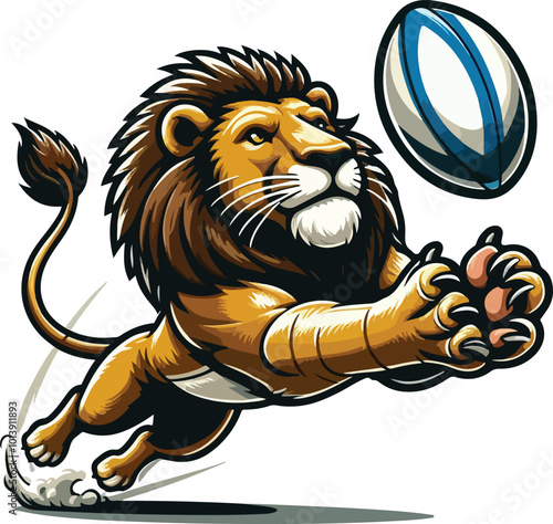 lion playing rugby