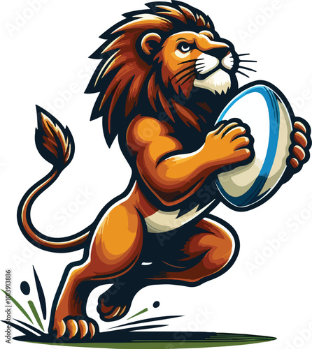lion playing rugby