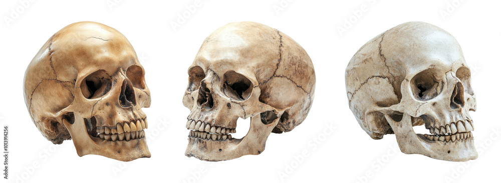 Realistic human skull models on transparent background Realistic human skull models on transparent background