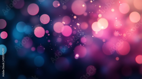 Colorful bokeh lights on a dark background, creating a dreamy atmosphere.