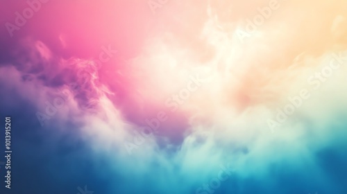 Colorful clouds in a dreamy sky with pastel tones.