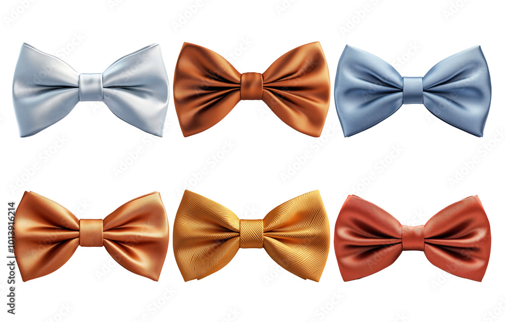 Colorful bow ties collection in different shades isolated on transparent background Colorful bow ties collection in different shades isolated on transparent background