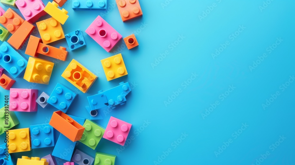 Kids toys blocks constructor illustration generated by ai Kids toys blocks constructor illustration generated by ai