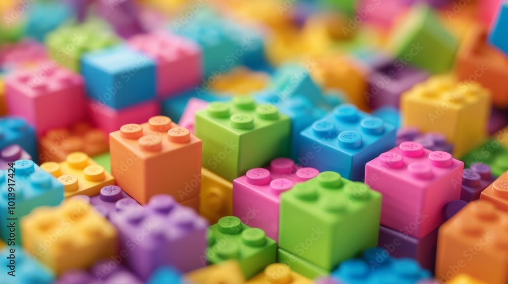 Kids toys blocks constructor illustration generated by ai Kids toys blocks constructor illustration generated by ai