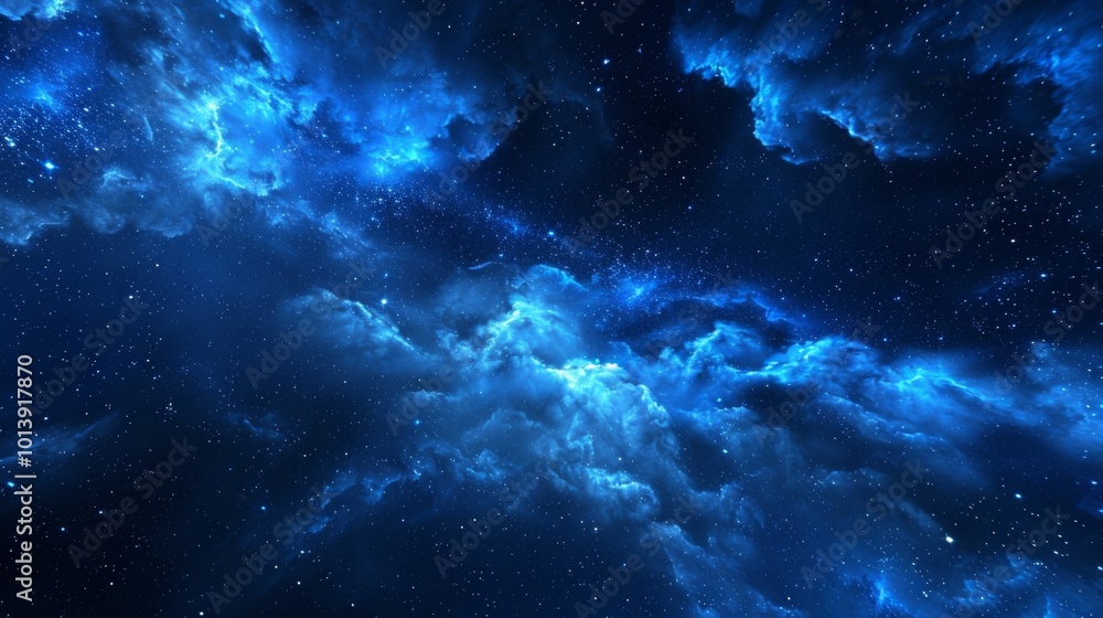 Night sky with stars and clouds. Ilustration generated by ai Night sky with stars and clouds. Ilustration generated by ai