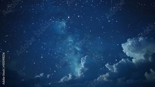 Night sky with stars and clouds. Ilustration generated by ai
