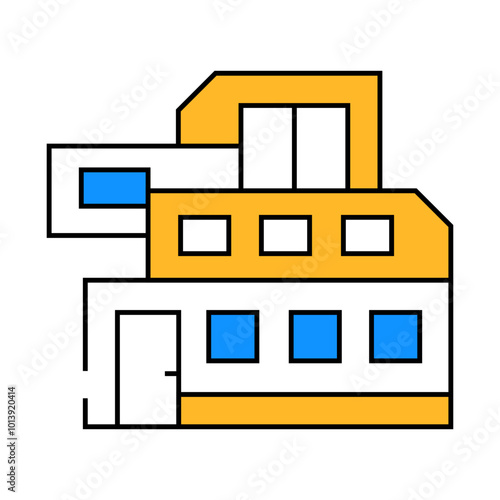 modern house building line icon vector. modern house building sign. isolated symbol illustration