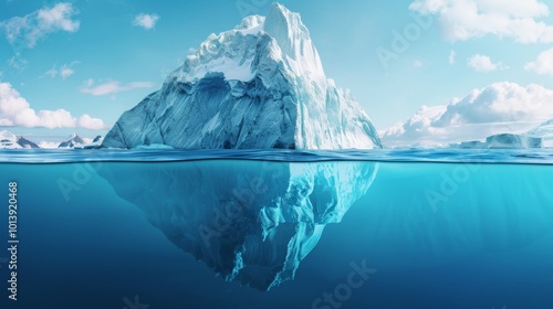 Iceberg front view iillustration generated by ai