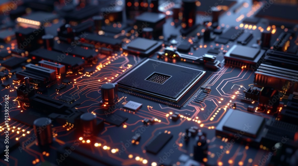 Obraz premium Computer processor illustration generated by ai