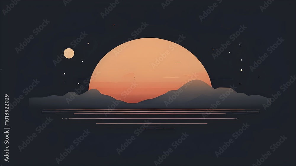 Obraz premium Minimalist illustration depicting visual language for harmony, AI generated