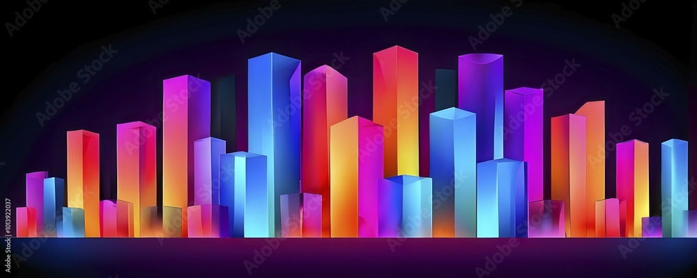 Modern abstract cover template with vibrant perspective 3d geometric prism shapes, AI generated Modern abstract cover template with vibrant perspective 3d geometric prism shapes, AI generated