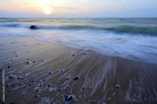 Wave on the Baltic Sea beach, Fehmarn, Schleswig-Holstein, Germany, Europe photo