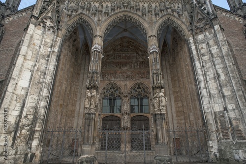 Gothic portal, west portal of Ulm Minster, Ulm Baden-Württemberg, Germany, Europe