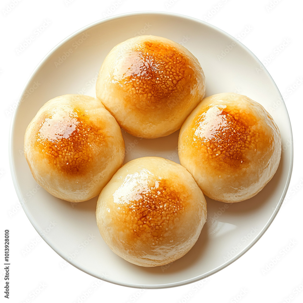 delicious bakpao on a white plate isolated on transparent background delicious bakpao on a white plate isolated on transparent background