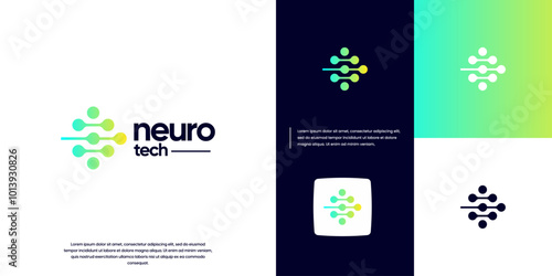 neural circuit connection, digital technology, simple style, vector graphic template.