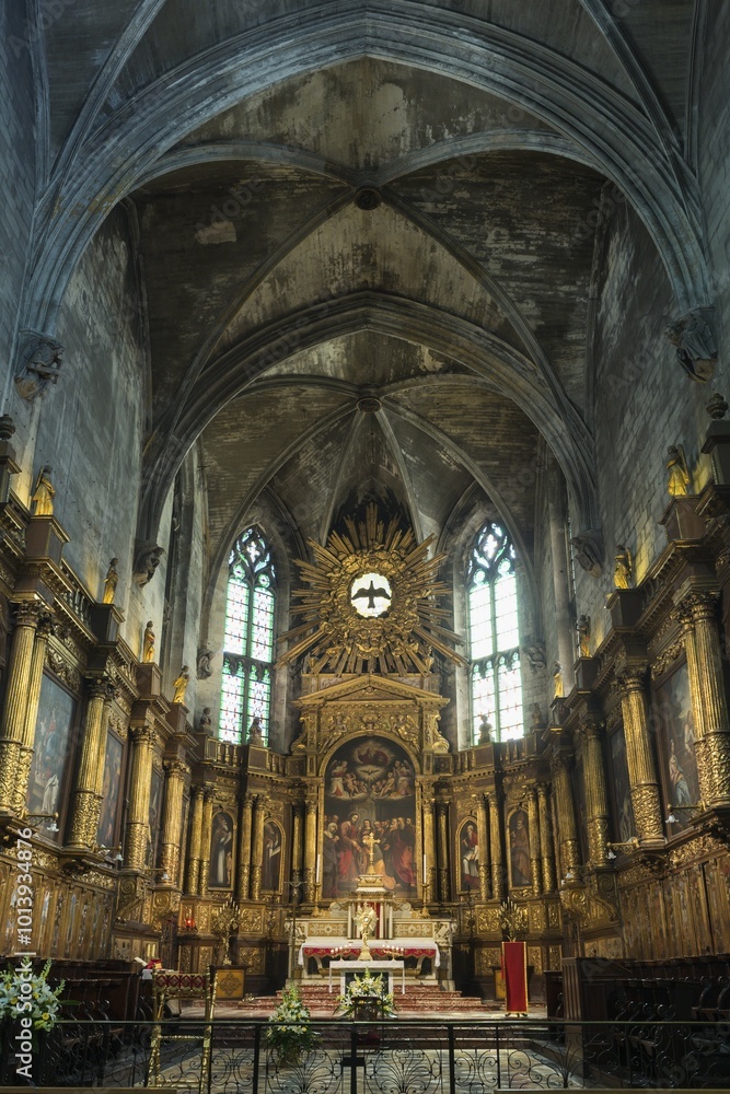 Fototapeta premium Saint-Pierre Basilica, interior view, Avignon, Vaucluse, France, Europe