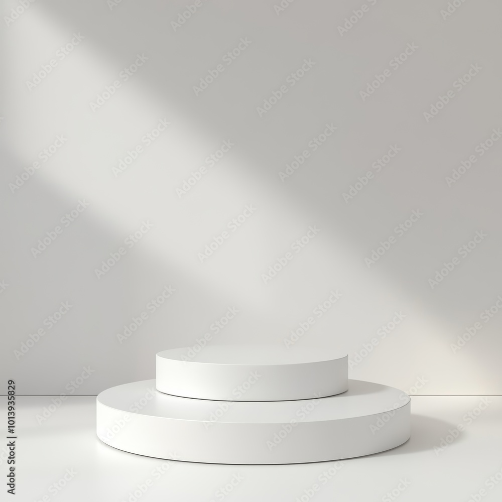 White podium on a white background. 3d rendering. Mock up. White podium on a white background. 3d rendering. Mock up.