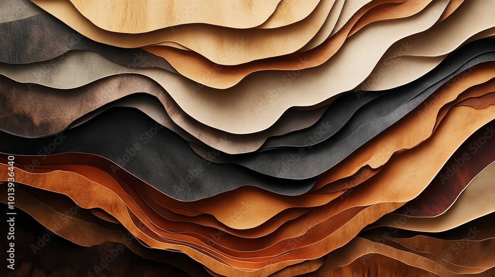Obraz premium Layered textures of wood in various shades, creating a striking visual effect.