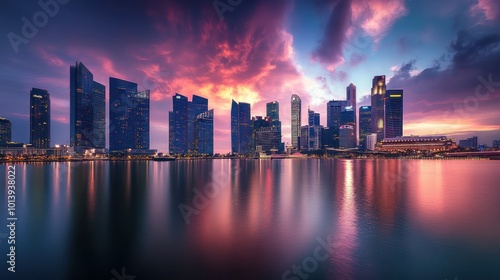 Singapore Skyline at Sunset