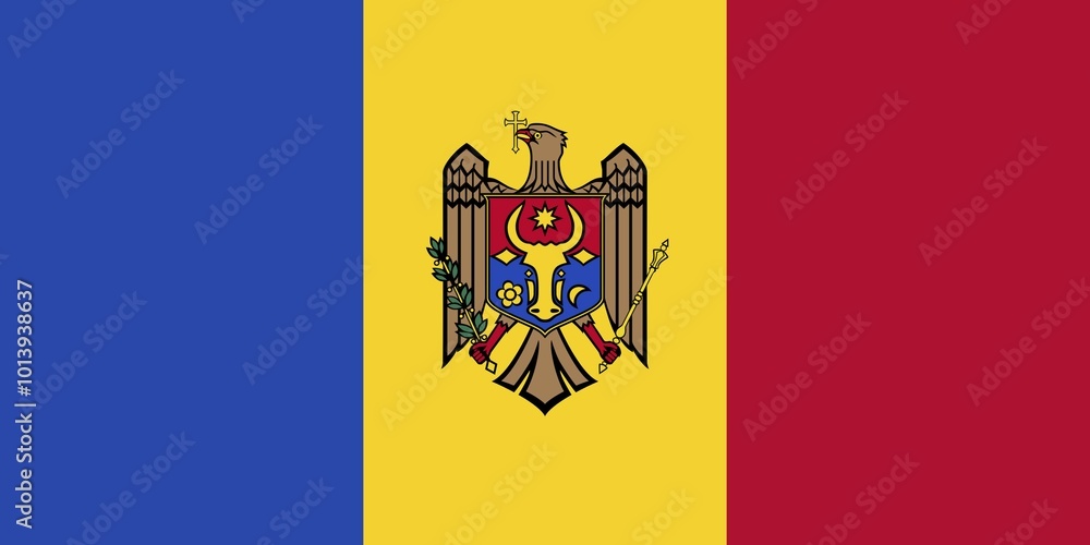 Fototapeta premium National Flag of Moldova, Republic of Moldova