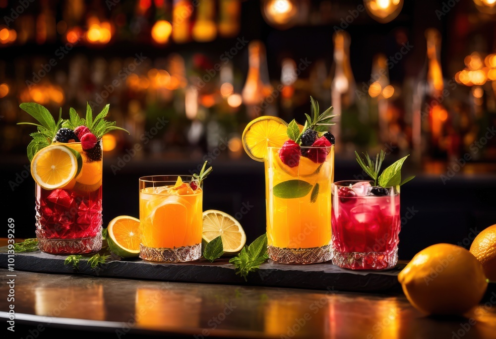 chic colorful cocktail display lively bar counter surrounded fresh ingredients eye catching glassware, alcoholic, beverages, cocktails, mixology, drinks chic colorful cocktail display lively bar counter surrounded fresh ingredients eye catching glassware, alcoholic, beverages, cocktails, mixology, drinks