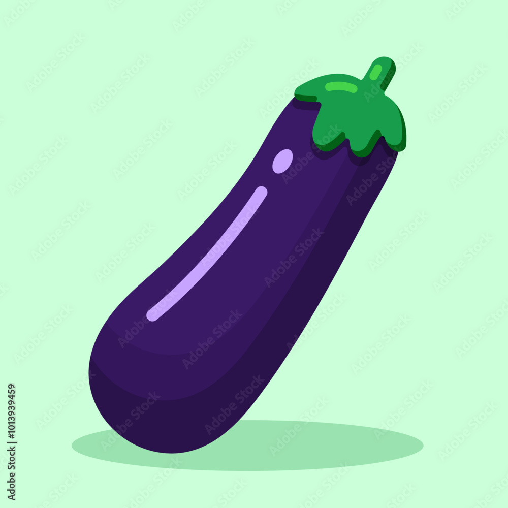 Eggplant vector illustration. Vector illustration of a flat eggplant. Ideal for food packaging, vegetarian designs, and grocery products. Eggplant vector illustration. Vector illustration of a flat eggplant. Ideal for food packaging, vegetarian designs, and grocery products.