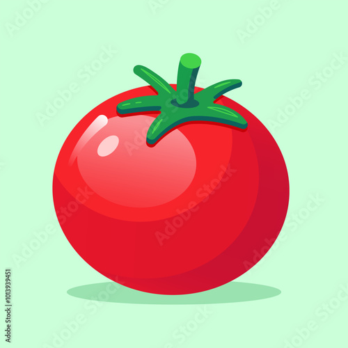 Tomato vector illustration. Vector illustration of a flat red tomato. Perfect for recipe books, grocery stores, and food-related designs.