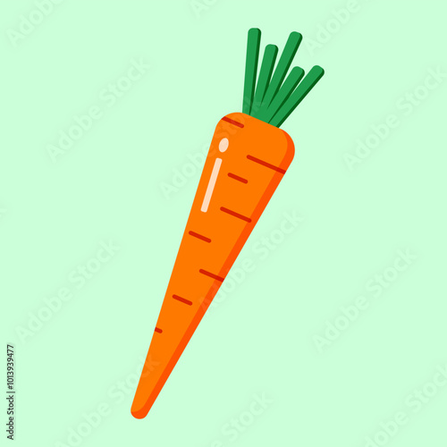 Carrot vector illustration. Vector illustration of a flat carrot. Perfect for grocery stores, healthy eating projects, and food packaging.