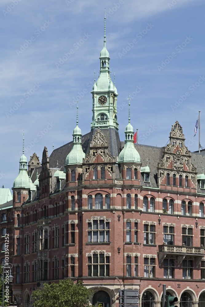 Fototapeta premium Speicherstadt town hall, Speicherstadt, Hamburg, Germany, Europe