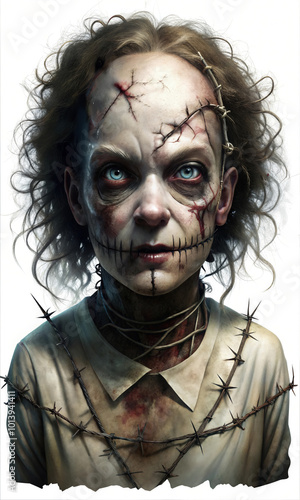 Captivating Halloween Imagery of a Dark Sinister Half Dead Creature: Scary, Spooky, and Eerie Concepts for Your Creative Design Projects, background element for posters