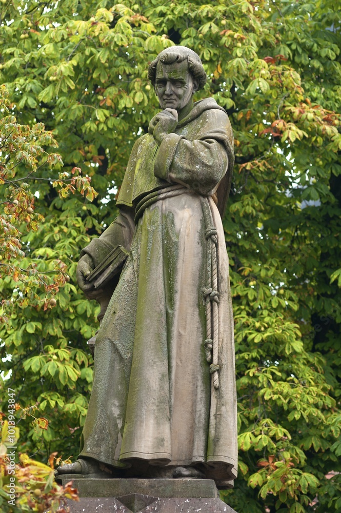 Monument to Berthold Schwarz, alchemist in the 14th century, inventor of gunpowder, Freiburg, Baden-Württemberg, Germany, Europe Monument to Berthold Schwarz, alchemist in the 14th century, inventor of gunpowder, Freiburg, Baden-Württemberg, Germany, Europe