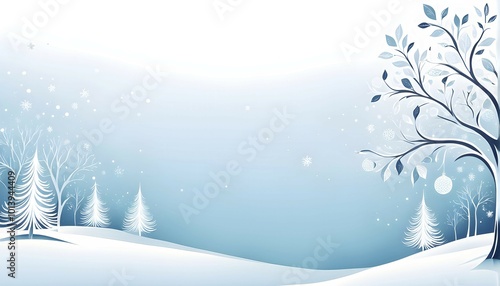 Wallpaper Mural Abstract illustration of a white Christmas card with delicate hand-drawn illustrations, empty space for text, AI generated Torontodigital.ca